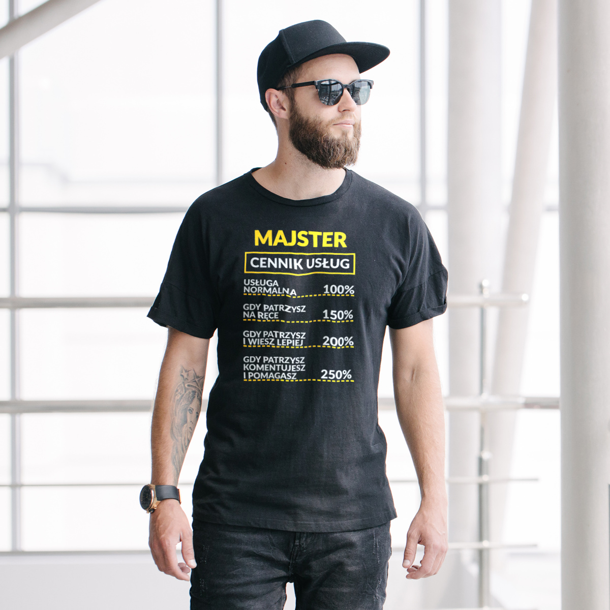 Majster - Cennik Usług - Męska Koszulka Czarna