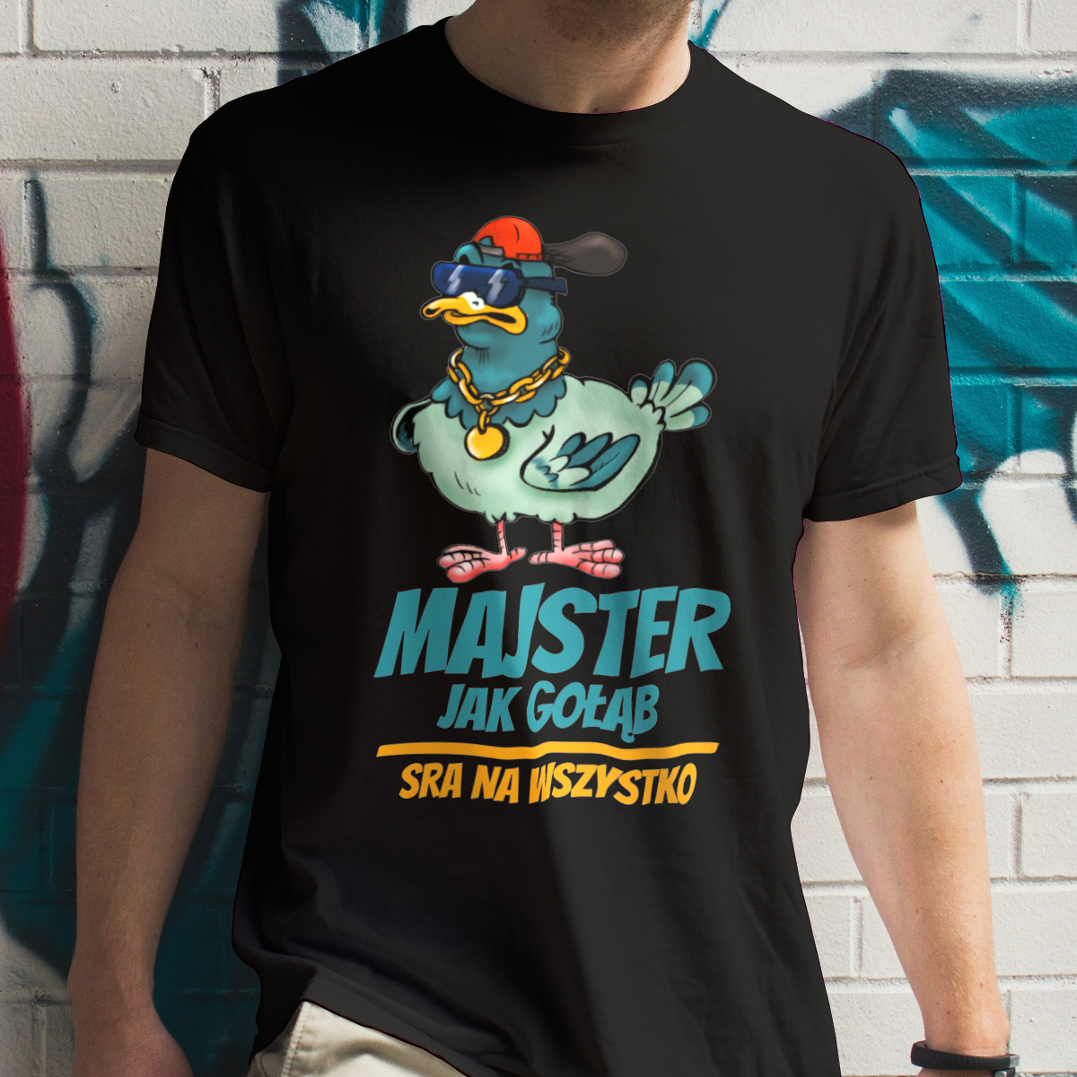Majster Jak Gołąb - Męska Koszulka Czarna