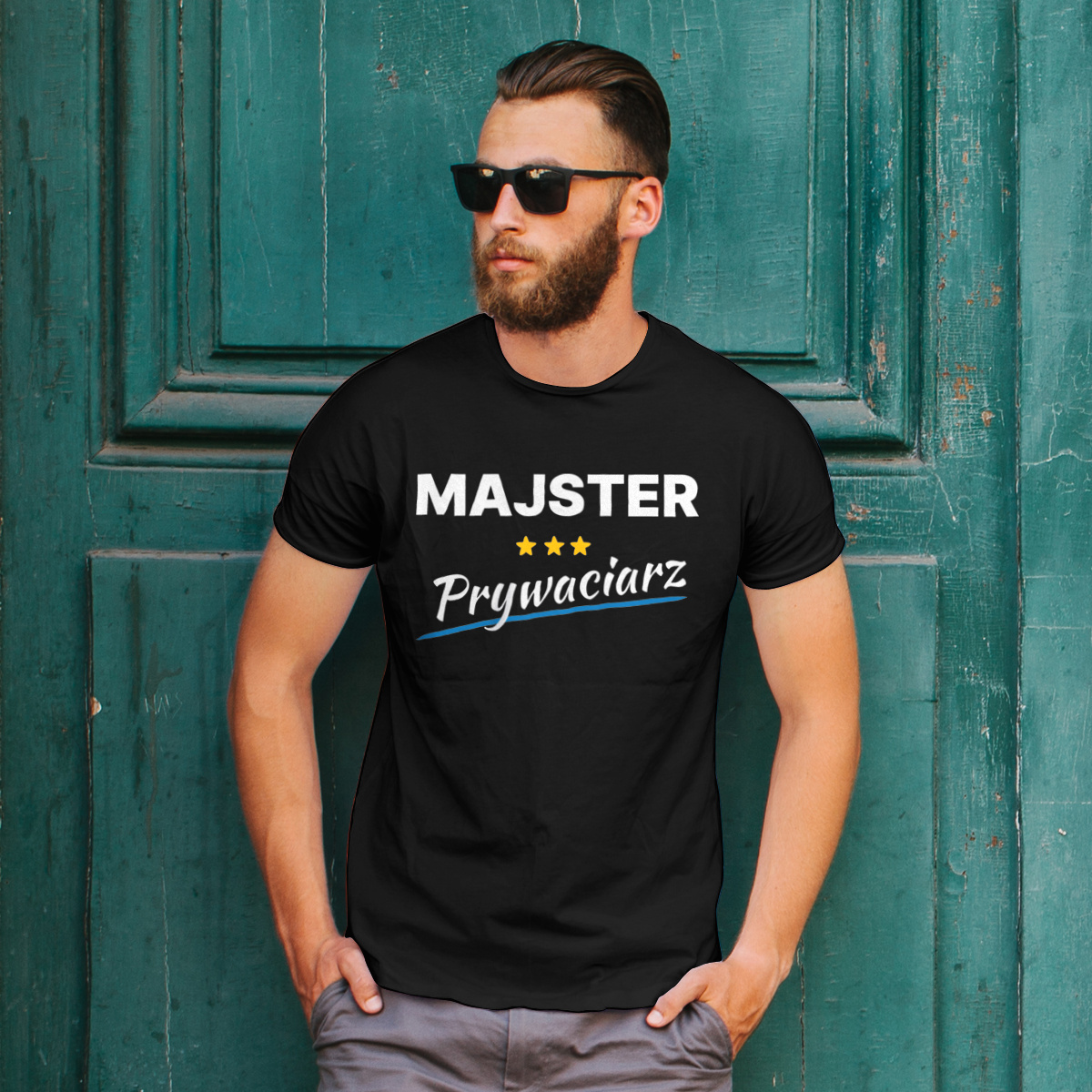 Majster Prywaciarz - Męska Koszulka Czarna