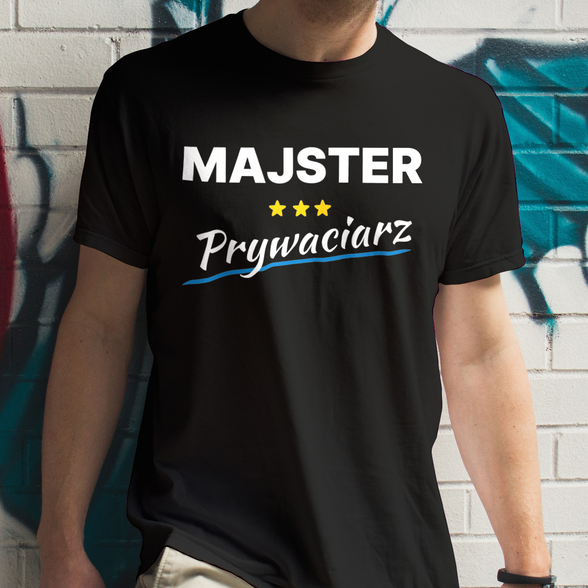 Majster Prywaciarz - Męska Koszulka Czarna