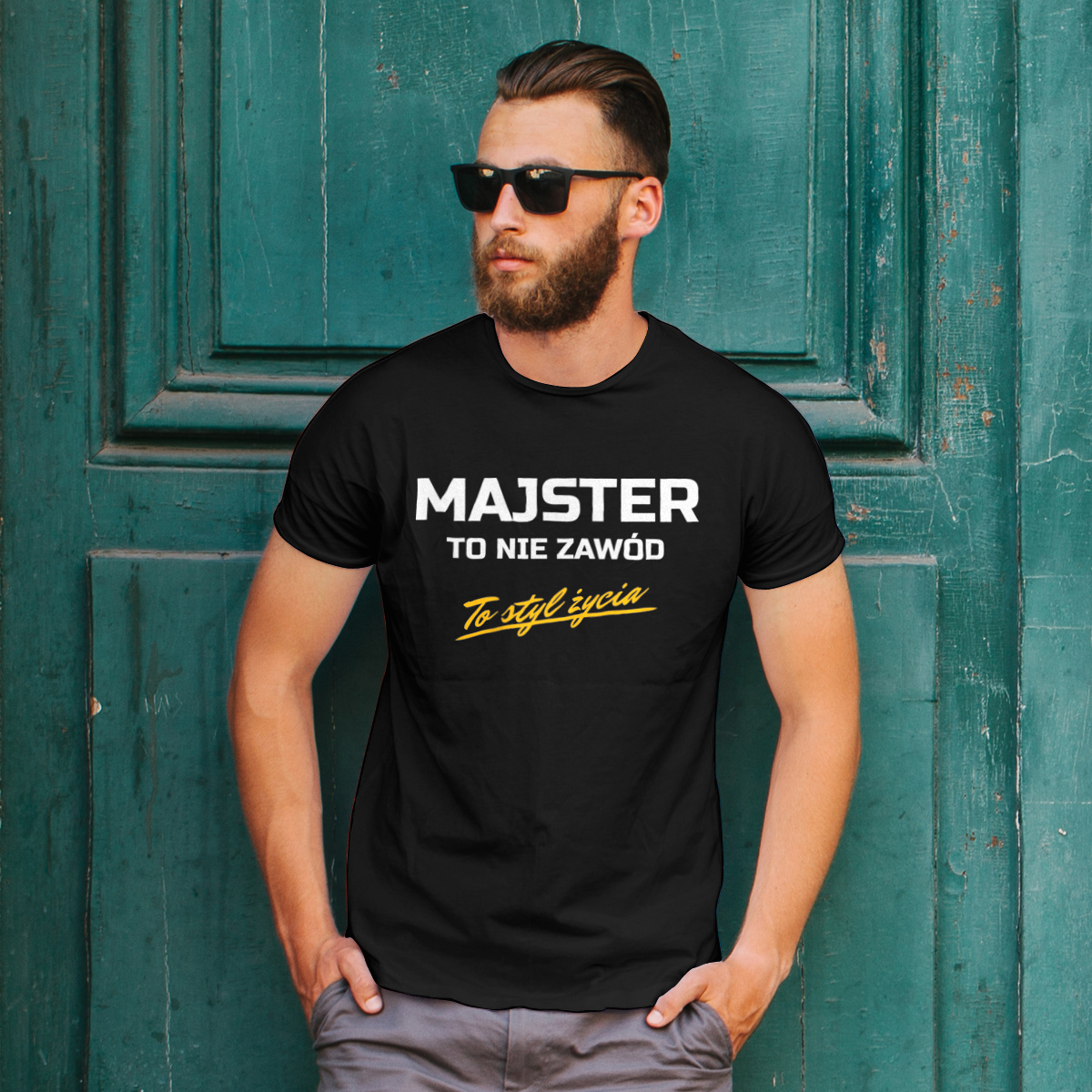 Majster To Nie Zawód - To Styl Życia - Męska Koszulka Czarna