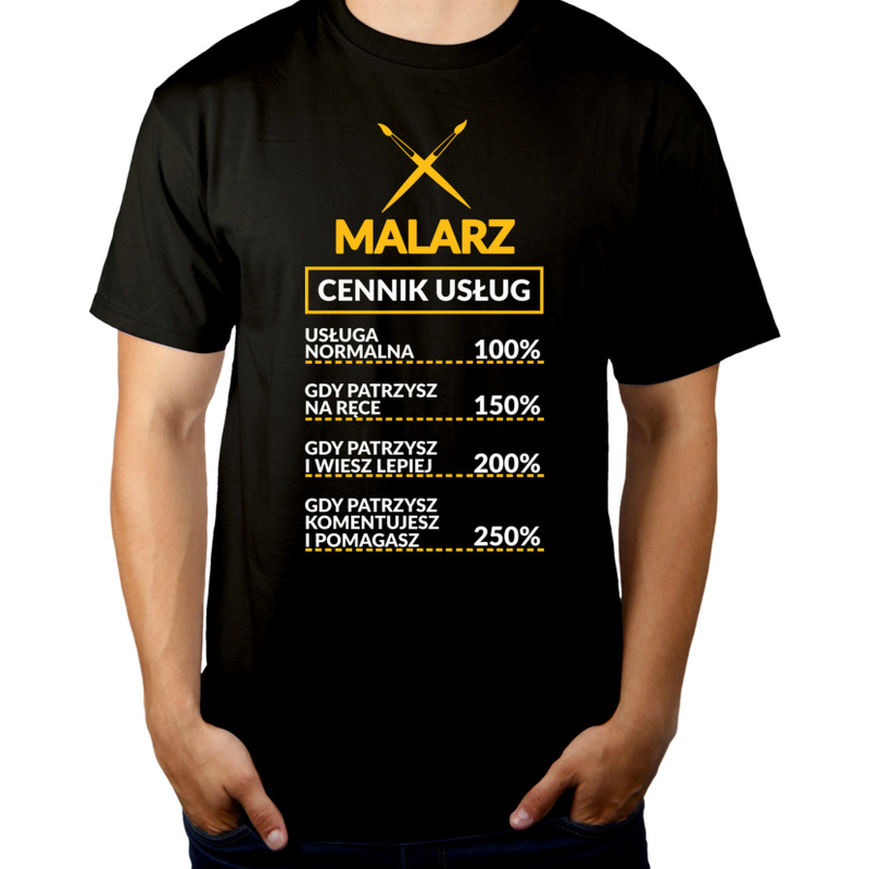 Malarz - Cennik Usług - Męska Koszulka Czarna