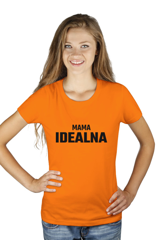 Mama Idealna - Damska Koszulka Pomarańczowa