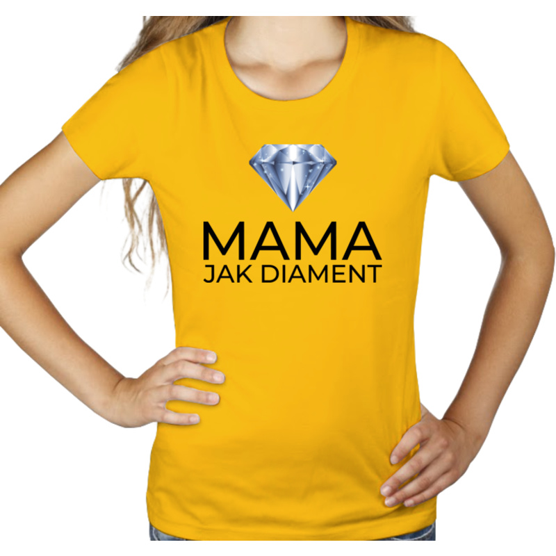 Mama Jak Diament - Damska Koszulka Żółta