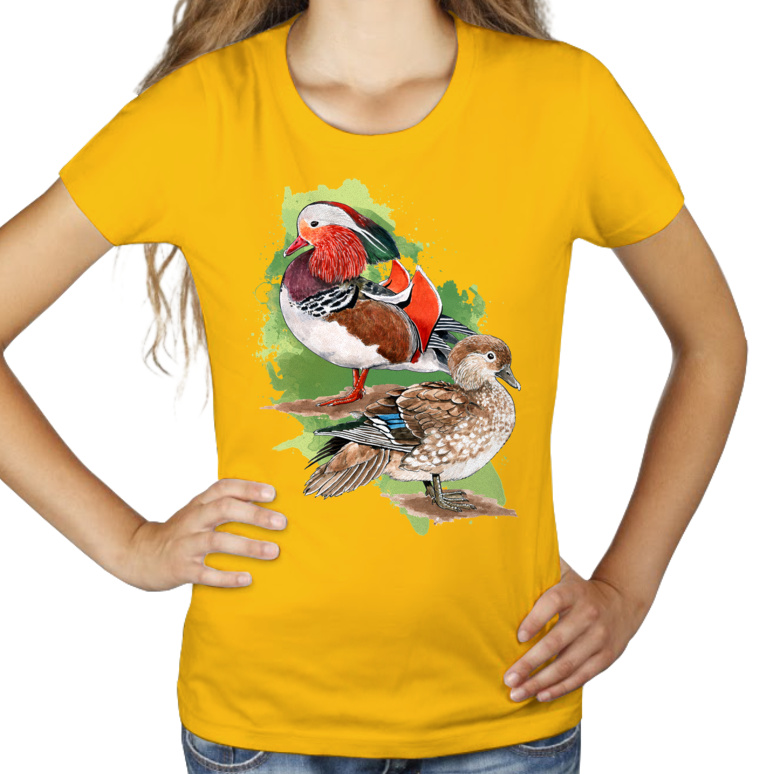 Mandarynki Ptaki - Damska Koszulka Żółta