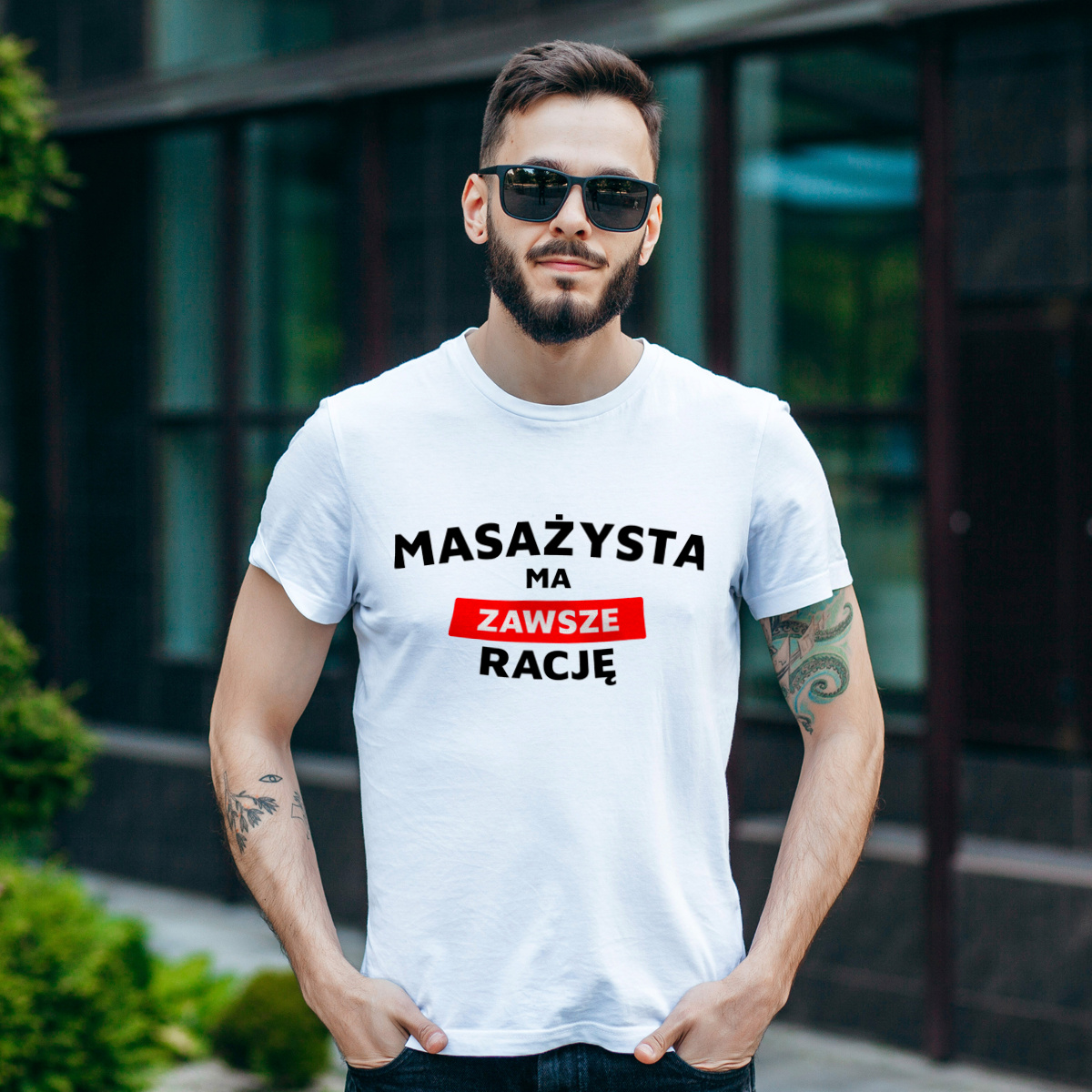Masażysta Ma Zawsze Rację - Męska Koszulka Biała