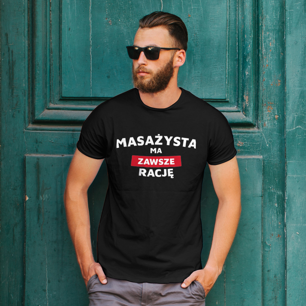 Masażysta Ma Zawsze Rację - Męska Koszulka Czarna