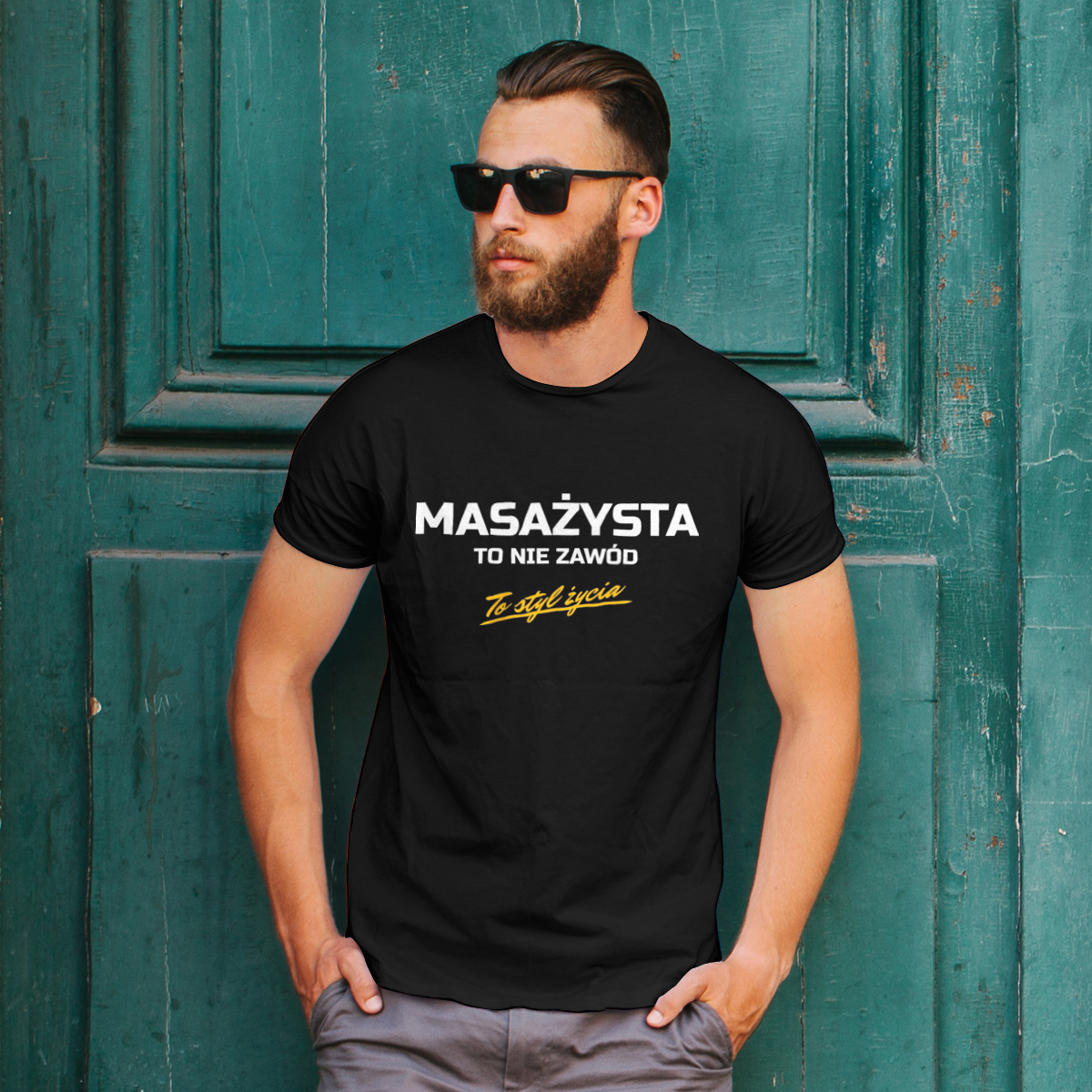Masażysta To Nie Zawód - To Styl Życia - Męska Koszulka Czarna