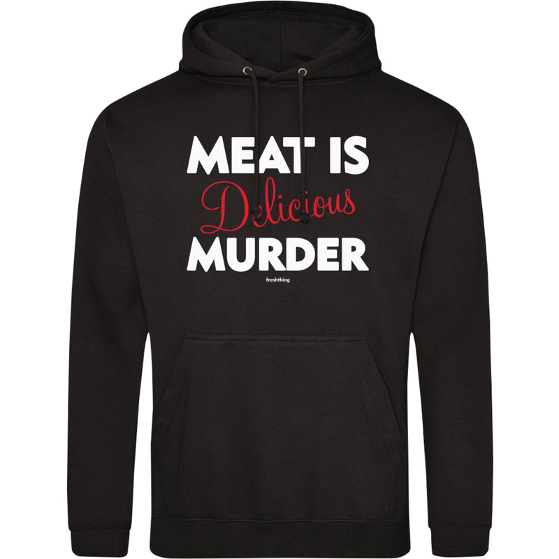 Meat Is Delicious Murder - Męska Bluza z kapturem Czarna