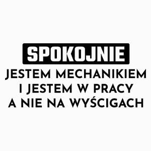 Mechanik W Pracy A Nie Na Wyścigach - Poduszka Biała