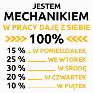 Mechanik W Pracy Daje Z Siebie 100%  - Poduszka Biała