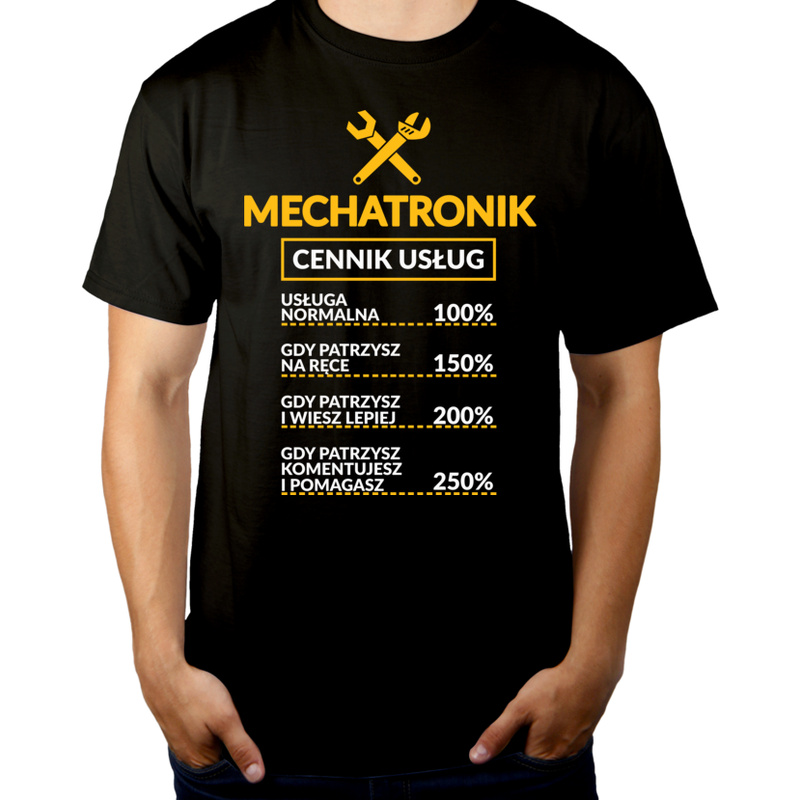 Mechatronik - Cennik Usług - Męska Koszulka Czarna