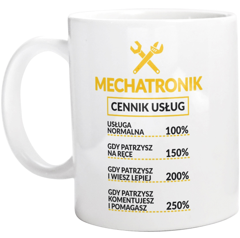 Mechatronik - Cennik Usług - Kubek Biały