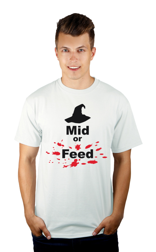 Mid Or Feed Lol - Męska Koszulka Biała