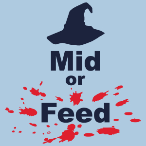 Mid Or Feed Lol - Męska Koszulka Błękitna