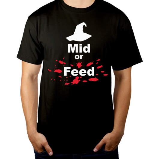 Mid Or Feed Lol - Męska Koszulka Czarna