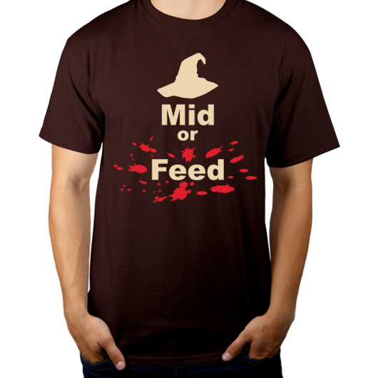 Mid Or Feed Lol - Męska Koszulka Czekoladowa