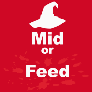 Mid Or Feed Lol - Męska Koszulka Czerwona