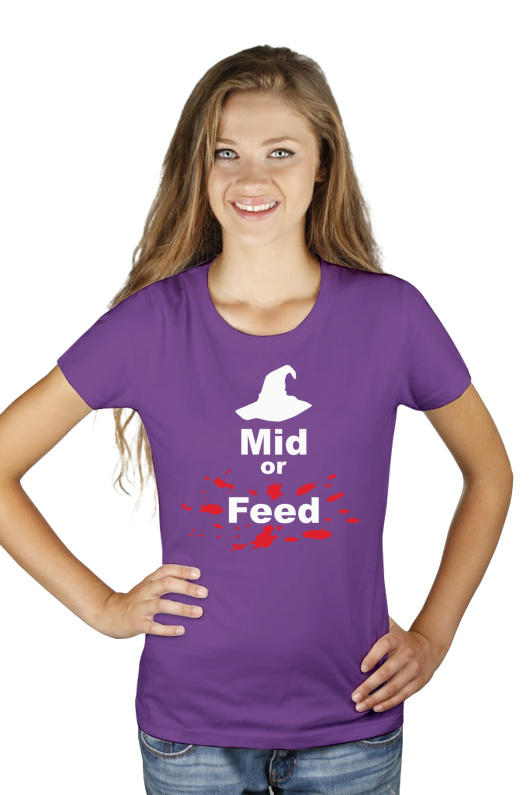 Mid Or Feed Lol - Damska Koszulka Fioletowa