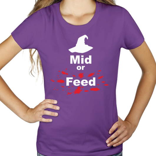 Mid Or Feed Lol - Damska Koszulka Fioletowa
