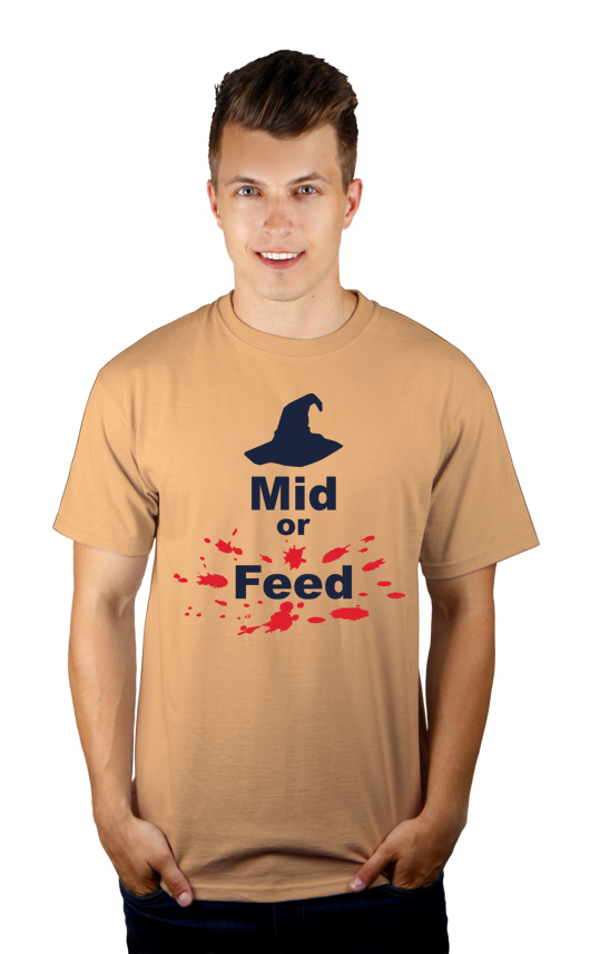 Mid Or Feed Lol - Męska Koszulka Piaskowa