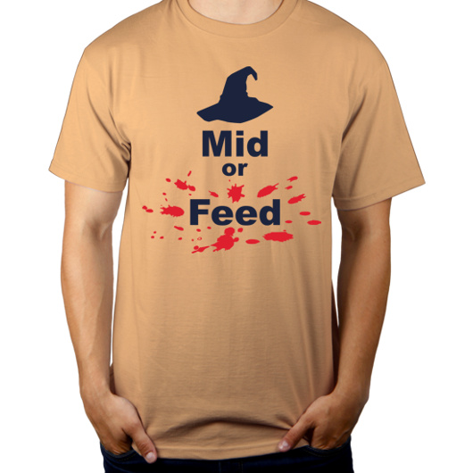 Mid Or Feed Lol - Męska Koszulka Piaskowa