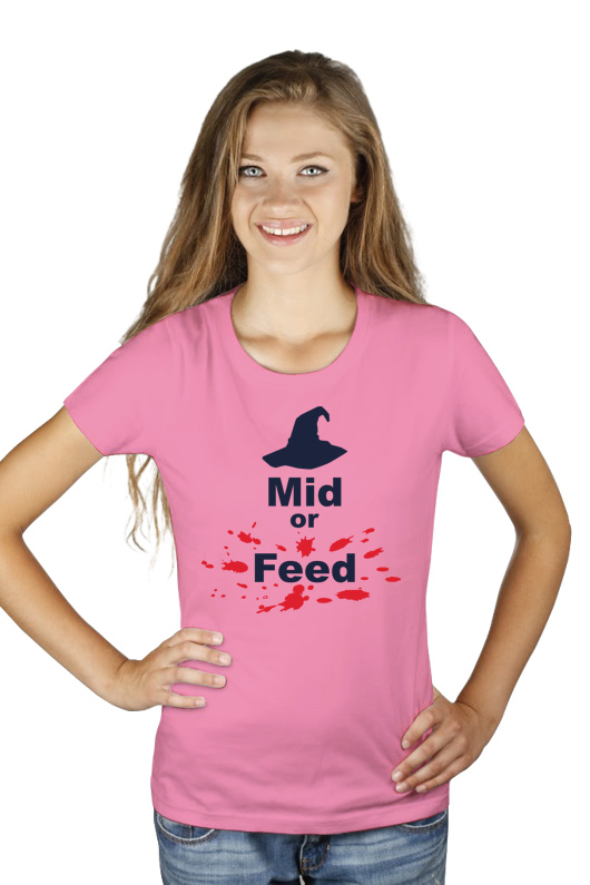 Mid Or Feed Lol - Damska Koszulka Różowa