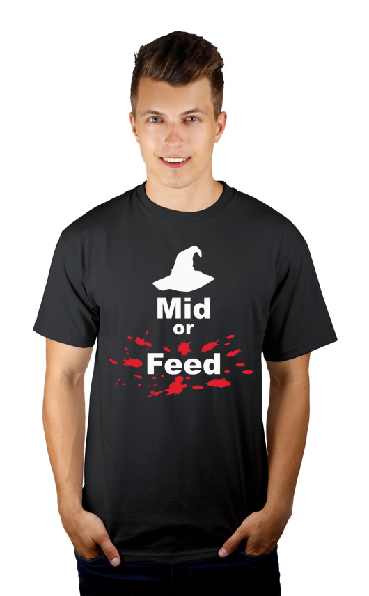 Mid Or Feed Lol - Męska Koszulka Szara
