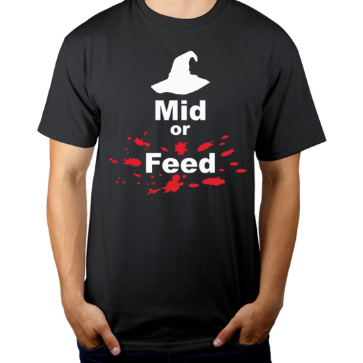 Mid Or Feed Lol - Męska Koszulka Szara