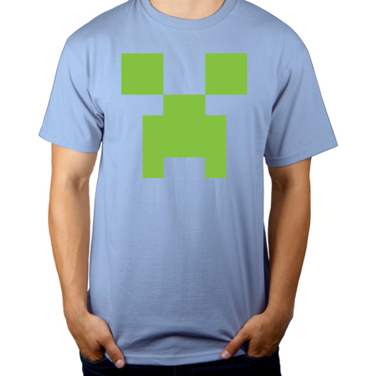 Minecraft - Męska Koszulka Błękitna