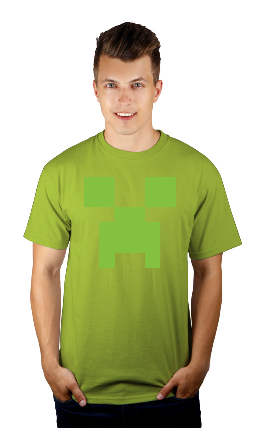 Minecraft - Męska Koszulka Jasno Zielona