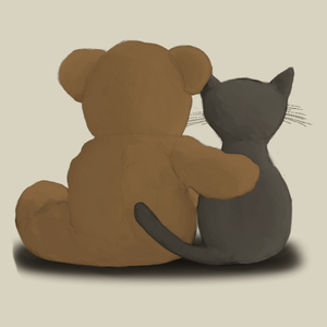 Miś i kot - Torba Na Zakupy Natural