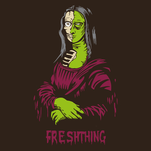 Mona Lisa Zombie - Męska Koszulka Czekoladowa