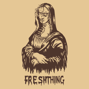 Mona Lisa Zombie - Męska Koszulka Piaskowa