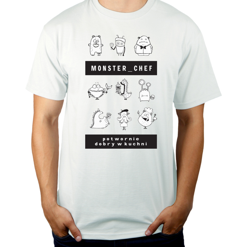 Monster Chef - Męska Koszulka Biała