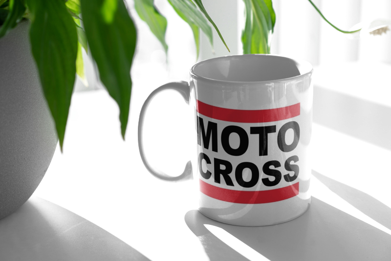 Moto Cross - Kubek Biały