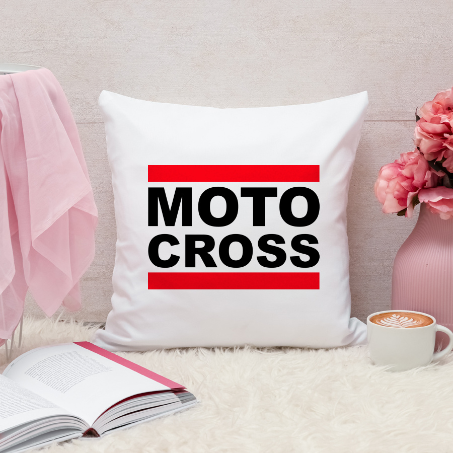 Moto Cross - Poduszka Biała