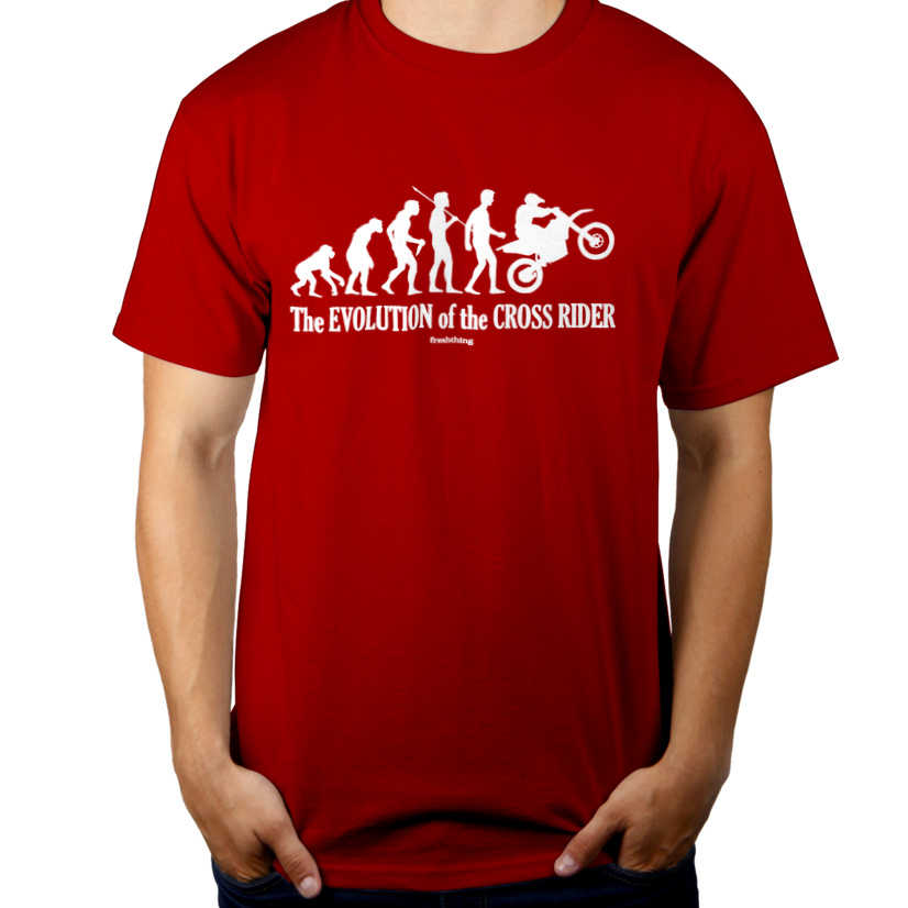 Motocross ewolucja - Męska Koszulka Czerwona