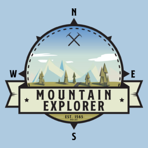 Mountain Explorer - Miłośnik gór - Męska Koszulka Błękitna