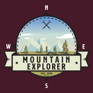 Mountain Explorer - Miłośnik gór - Męska Koszulka Burgundowa