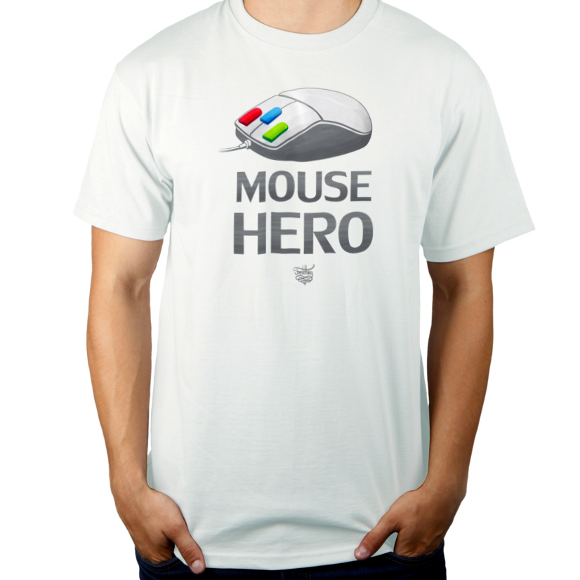 Mouse Hero - Męska Koszulka Biała