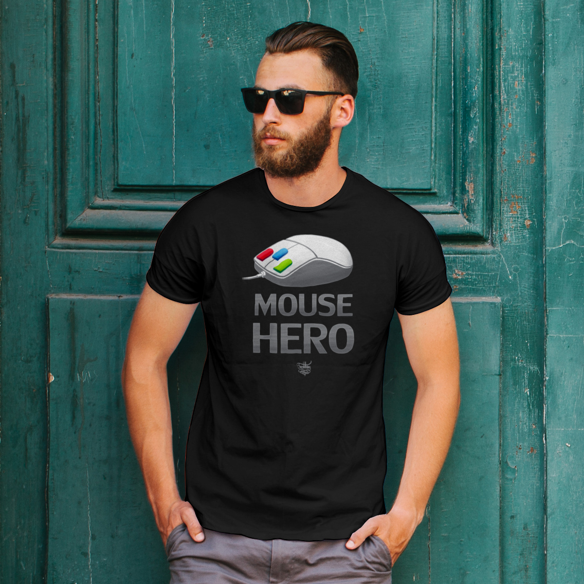 Mouse Hero - Męska Koszulka Czarna
