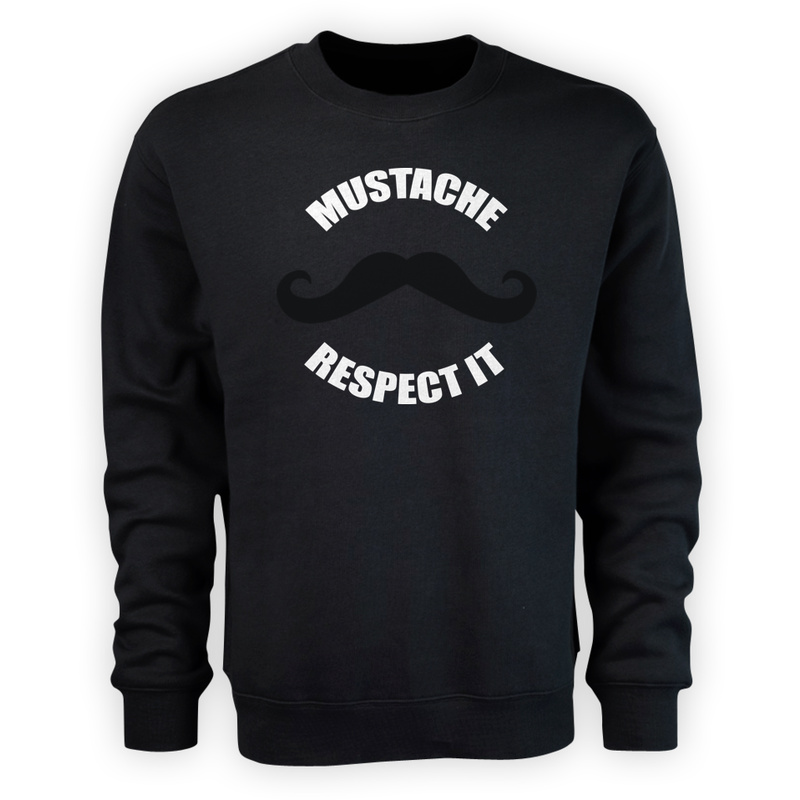 Moustache Respect It - Męska Bluza Czarna