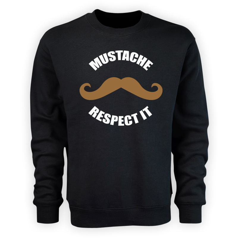 Moustache Respect It - Męska Bluza Czarna