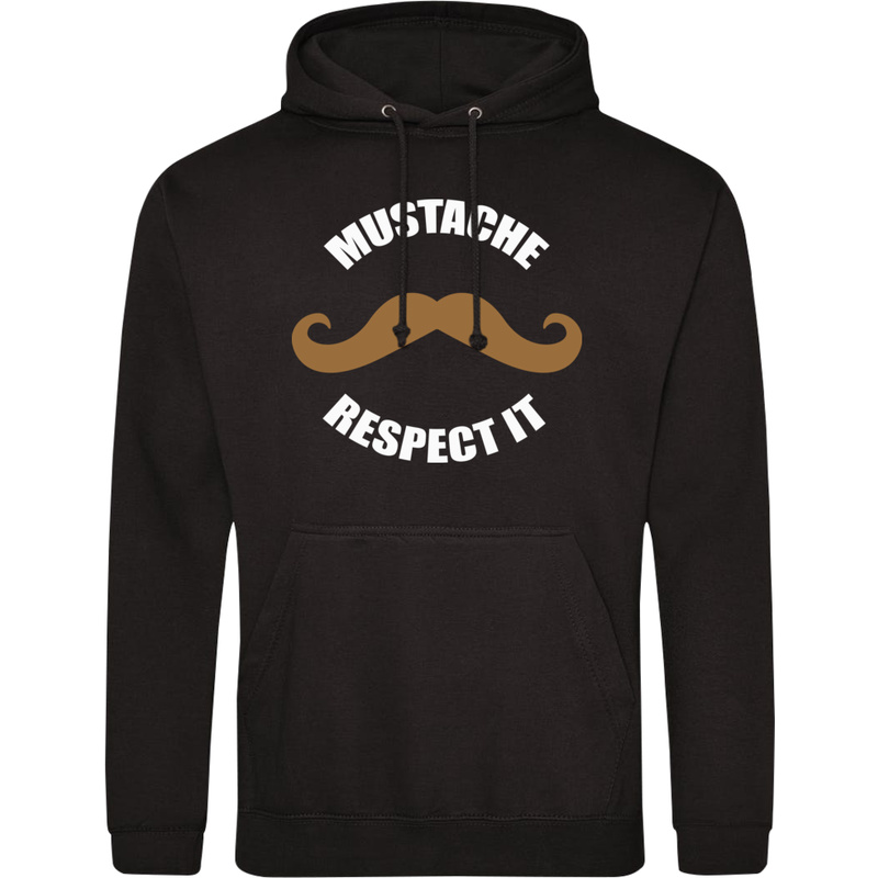 Moustache Respect It - Męska Bluza z kapturem Czarna