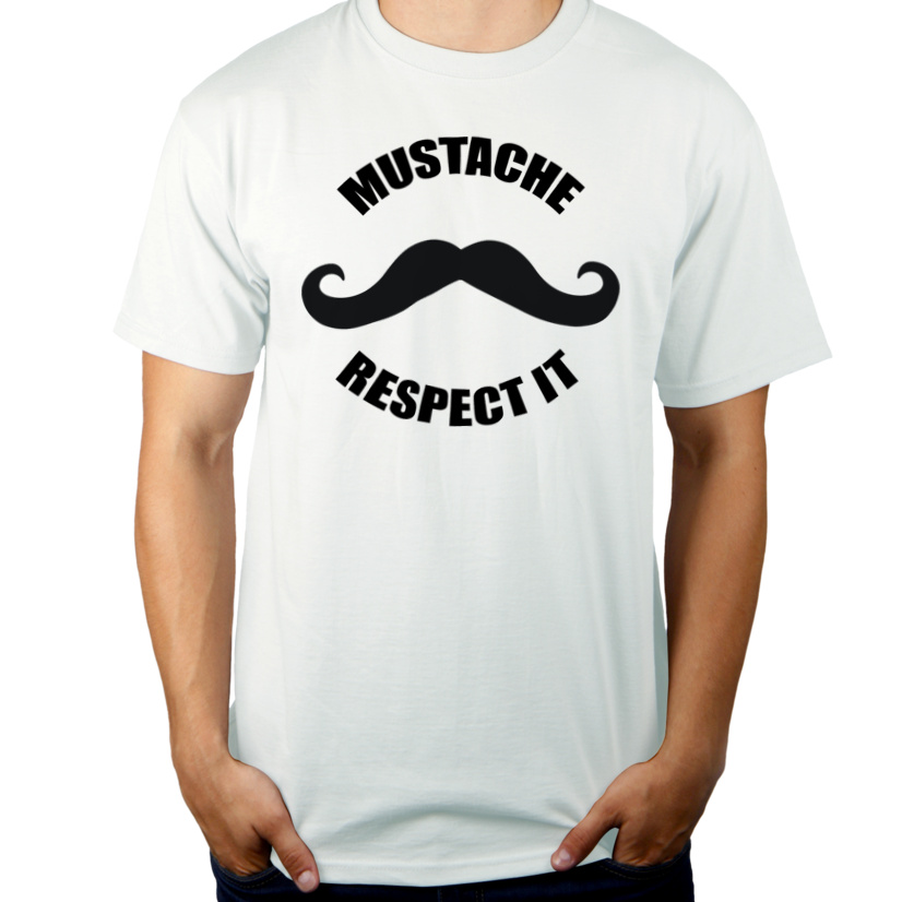 Moustache Respect It - Męska Koszulka Biała