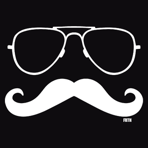 Moustache i Glasses - Męska Bluza Czarna