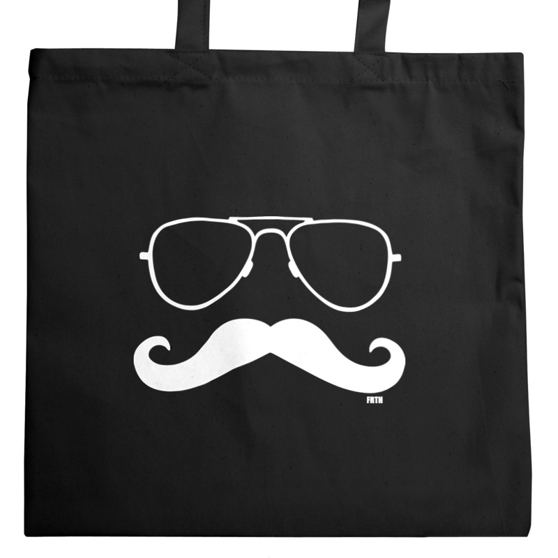 Moustache i Glasses - Torba Na Zakupy Czarna