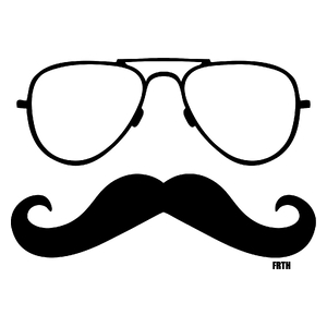 Moustache i Glasses - Kubek Biały