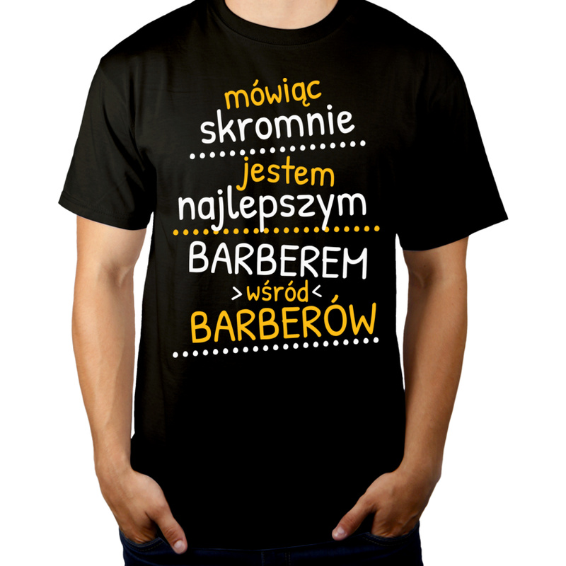 Mówiąc Skromnie - Barber - Męska Koszulka Czarna